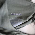 EXPRESS | Green Ribbed Tie Front Bikini Top Photo 5