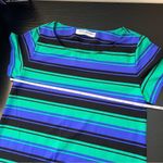 Amanda Uprichard ✨  Women’s Purple Green Black Striped Shirt Dress P Photo 7