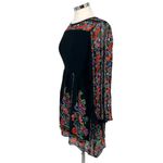 Topshop  Floral Bell Sleeve A-Line Mini Dress Black Multicolor Size 4 Photo 5