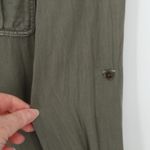 American Eagle Olive Green Boyfriend Fit Button Top Utility Grunge Size M Photo 6