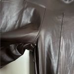 Hue New Chocolate brown Cropped Faux Leather Pants Photo 8