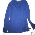 Natori NWT New Lounge Top Womens $98 Blue LS Large L Soft Office Jersey Rayon Photo 0