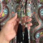 Bisou Bisou Paisley Print Romper Tassle Detail Summer Vacation Women's Size XS Photo 4