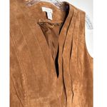 Chico's Chico’s Suede Leather Vest Brown Scalloped Hem western cowgirl Size 1 Medium Photo 5