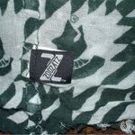 Zoozatz Scarf Womens Green White Viscose Spartan Logo Infinity Heathering Fringe Photo 1