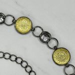 Clear Yellow Rhinestone Gunmetal Chain Link Belt One Size ✨ Silver Photo 3