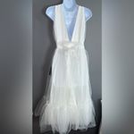 Lulus  Utmost Elegance White Swiss Dot Sleeveless Tiered‎ Midi Dress NWT Size M Photo 7