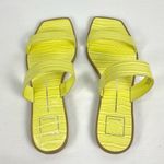Dolce Vita Yellow Slide Sandal Isaac Flats Sz 9.5 Citron Croco Embossed Photo 4