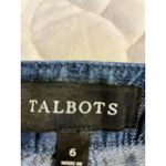 Talbots  Denim Skirt Daisy Embroidered A-Line Casual‎ Belted Preppy Chic Size 6 Photo 3