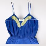 barney's new york Beyond Vintage for‎ Barney’s New York Silk Blue and Gold Dress Size S Photo 4