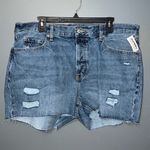 Old Navy  size 16 women’s high rise slouchy straight distressed denim shorts NWT Photo 11