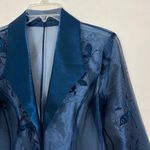 Y2K Embroidered Beaded Sheer Blue Top S/M Fairycore Party Elegant Dressy Size M Photo 4