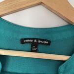 Cable & Gauge vibrant turquoise sleeveless business casual blouse v-neck Photo 3