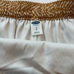 Old Navy  Women’s Skirt Mustard Yellow White Herringbone Print Size Small Photo 2