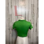 Green Collared Zip Up Crop Top Love Brand Size L Green Size L Photo 2