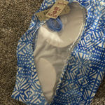 Arizona Jeans Arizona NWT sz large Blue Geometric Print Tankini ruched side swim Top Photo 2