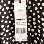 Elle Blouse Women’s Size XS Black White Dots Hearts Crepe Popover NWT Photo 5