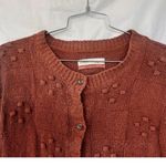 Anthropologie Pilcro Diana Cropped Cable Knit Cardigan Sweater Large Copper Photo 4