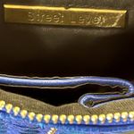 Street Level  Womens Handbag Blue Weave Leather Clutch Crossbody Chain‎ Strap Photo 7