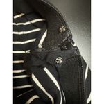 Ann Taylor  Short Knit Skirt Womens Size 12 Black White Stripe Blue Grosgrain Hem Photo 4