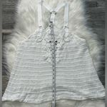 Free People  White Racerback Tank Top With Beaded Detail Photo 5