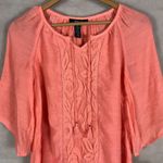 Style & Co . Coral Embroidered Asymmetrical Gauze Top NWT XS Photo 4