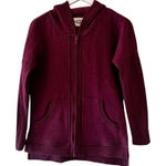 UGG  Trendy Burgundy Long Sleeves Front Zip Up High Low Sweatshirt SZ XS # 2365 Photo 0
