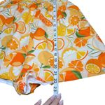 Sky to Moon Romper Dress Orange Citrus‎ Print Puff Sleeve Smocked Mini S Photo 5