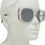 Authentic BOUCHERON 54 glitter oversized Square Swarovski crystals sunglasses Silver Photo 13