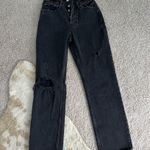 Abercrombie & Fitch  the dad high rise black distressed jeans curve love Photo 0