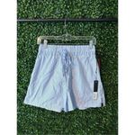 Carbon38 Blue and White Striped High Rise Paper Bag Lounge Shorts Sz Small NWT Photo 2