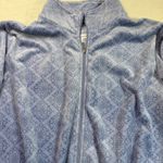 Carole‎ Hochman Women's Large Blue Fleece Geometric Print Zip Up Robe Photo 1