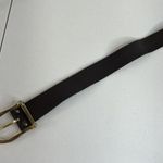 Vintage Garay Medium M Cowhide Brown Leather Belt Wide Design Gold Toned Buckle Photo 2