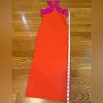 INA NWOT Crossover Contrast Neckline Stretch Ribbed Knit Midi Dress size M Photo 9