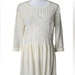 Ba&sh cream lace Pleated 3/4 Sleeve summer cotton Mini Dress Photo 0