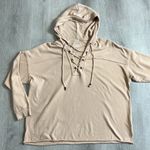 Aerie • lace up oversized hooded pullover sweater Photo 6