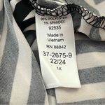 Woman Within Asymmetrical Tunic Top Mixed Stripe Stretch Black White 1X 22/24 Photo 4