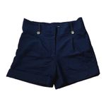 Diane Von Furstenberg  Cuffed Mid Rise Pleated Navy Wool Shorts sz 4‎ Modern Photo 0