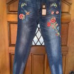 Ranbeeri NWT  embroidered fringed cropped skinny jeans Photo 0