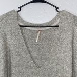 Free People Gray V Neck Side Tie Sweater Tunic Dress Oversized Photo 5