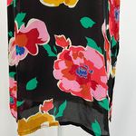 Who What Wear Floral Print Sleeveless Blouse Tank Top Black Multi Size Small Photo 5