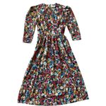 Hunter Bell  Patterson Puff‎ Sleeve Floral Midi Dress Multicolor Roses Size 2 Photo 3