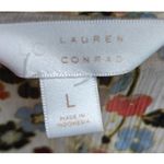LC Lauren Conrad Lauren Conrad Floral Pleated Sheer Blouse Women's Size L Long Sleeve Top Photo 3
