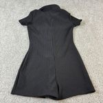 Edikted Black Ribbed Button Up Romper Jumpsuit Womens Size S Short Sleeve Y2K Photo 1