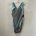 Speedo NEW QUANTUM FUSION SPLICE ONE PIECE SWIMSUIT WOMENS HEATHER BLUE SIZE 8 Photo 3