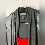 Delirious Black & Red Layered Tunic Dress Small Faux Leather Shoulder Detail Photo 5