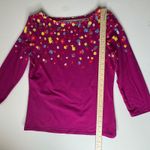 Talbots  Cotton Bateau Neck‎ Tee Lovely Floral Small Multicolor Preppy Stretch Photo 8