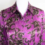 Linda Allard Ellen tracy silk floral print purple shirt, size Petite 2 Photo 4