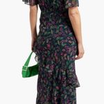 SALONI
Cedar Leaf Print Silk Maxi Dress Blue Size 4 Photo 3