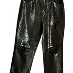 EXPRESS Sequin Straight Ankle Jeans Women 2R High Rise Black NWT Photo 0